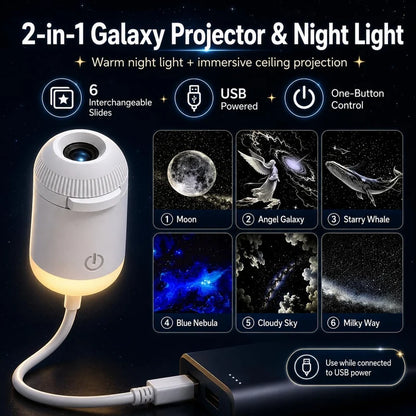 Portable Mini USB Starry Sky Projection Lamp | مصباح إضاءة نيوية صغير USB